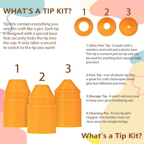 Precision Tip Compatible with Elmer's Washable Glue Sticks Disappearing Purple | Fine Tip Glue Applicator for Crafts, Sewing, and Paper Projects