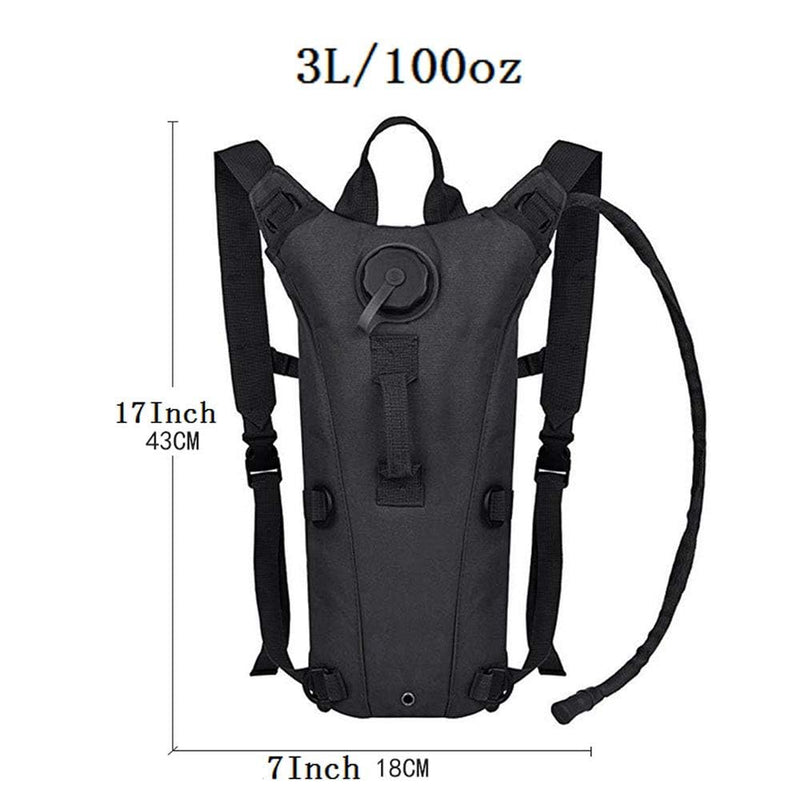 ATBP Running Hydration Vest Pack Tactical 3L Water Bladder Backpack Bag for Cycling Marathon Hiking Daypack Men & Women Black A