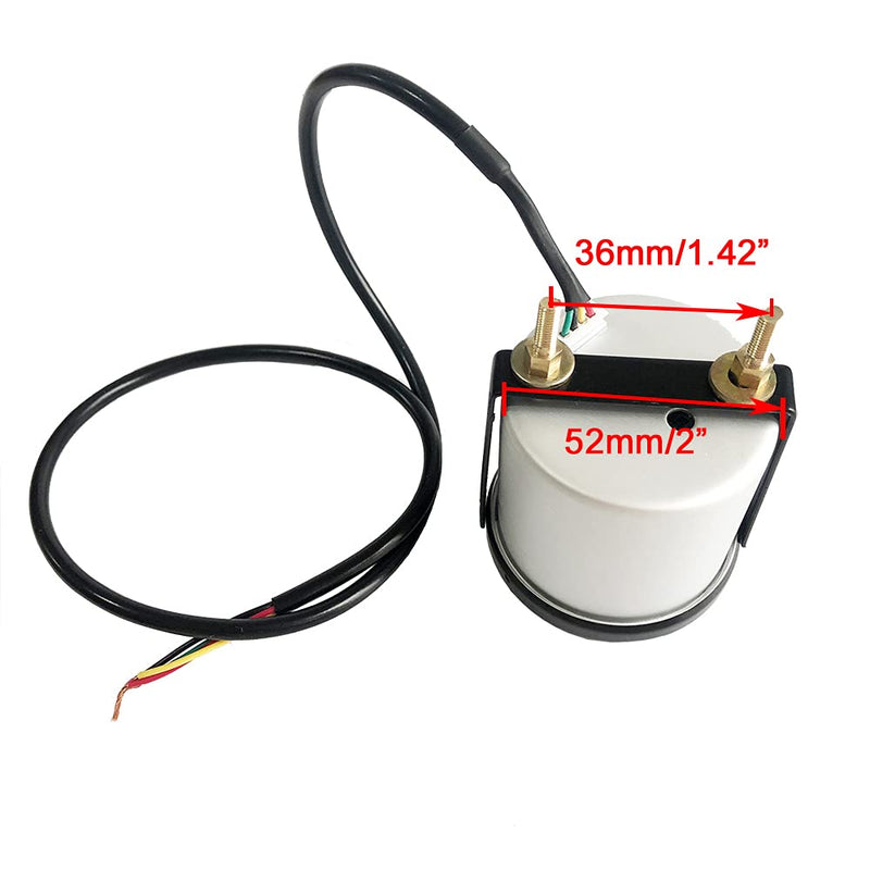 2" Oil Temp Gauge 7 Color Tinted 52mm Temperature Meter 100-300℉ Fahrenheit Includes Electronic Thread 1/8 NPT Sensor