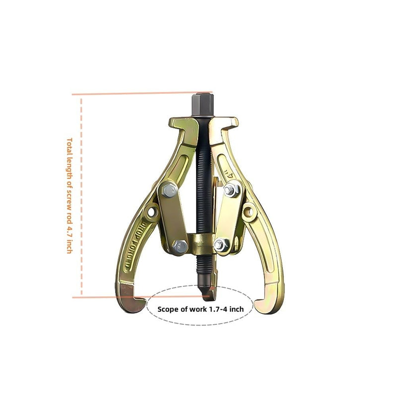 3-Jaw Gear Puller, 2/3-Jaw Puller with Reversible Jaws for Removal of Pulley Flywheel Bearing Puller Tool Separate Lifting Device (4inch) 4inch