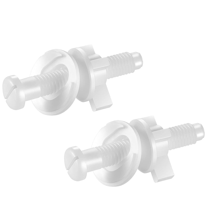 Canomo Toilet Seat Replacement Part Includes Plastic Toilet Seat Hinge Bolt Screws with Plastic Nuts and Washers for Fixing the Top Toilet Seat, White (8 Pieces), 2.56 Inches 8