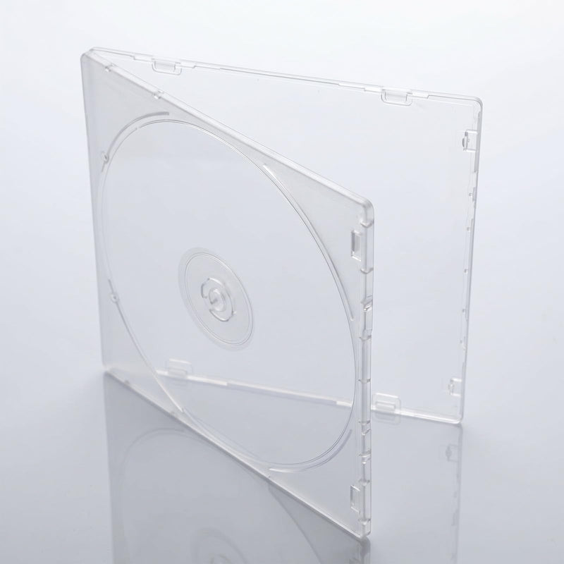 5 Pack CD DVD Blu-Ray Clear Slim Jewel Cases, 5.2 mm | CD Case Slim Single Super Clear PP Poly Plastic CD DVD Case Disc Storage Wallets(Clear, 5.0 × 4.9 × 0.2 in)