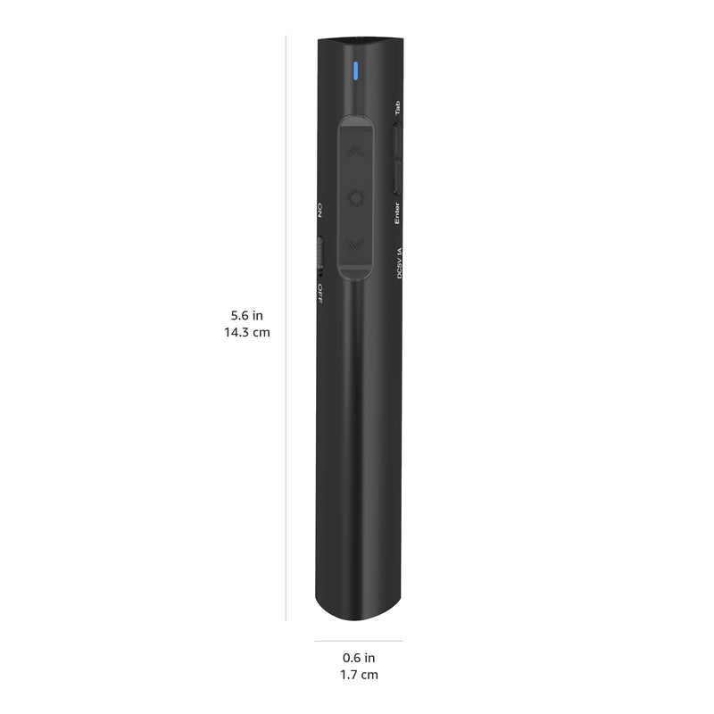 Amazon Basics Wireless Presenter, Red Laser, 2.4GHz, Hyperlink, Lithium Battery Operated