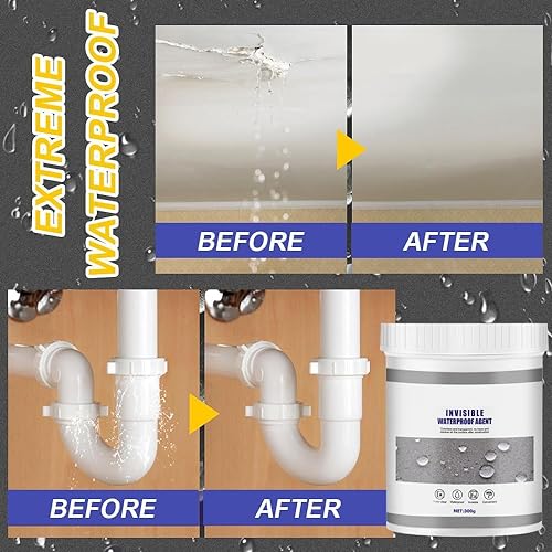 Invisible Waterproof Sealant Agent, Clear Water-Based Bonding & Insulating Coating, Anti-Leakage Sealant for Roofs, Walls, Cracks & Indoor & Outdoor Repairs, 10.5 oz