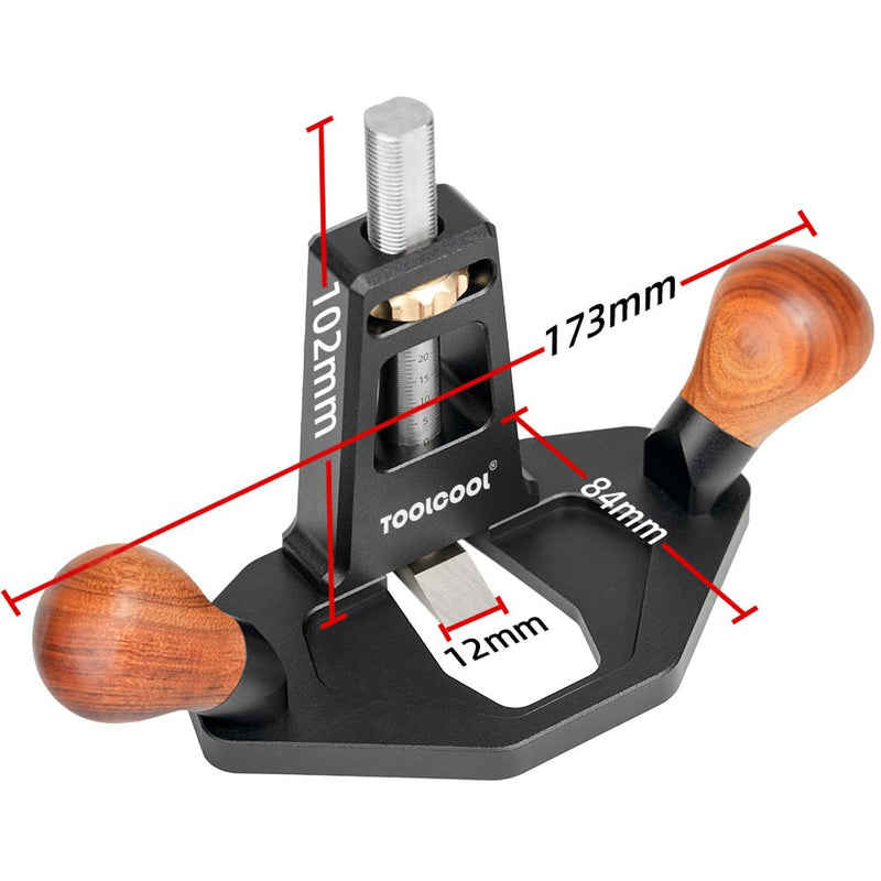 TOOLCOOL Router Plane Handheld Woodworking Tool Simple and Effective Plow Plane for Tuning Joinery Cutting Grooves Mortise (Wood Grip) Wooden Grip