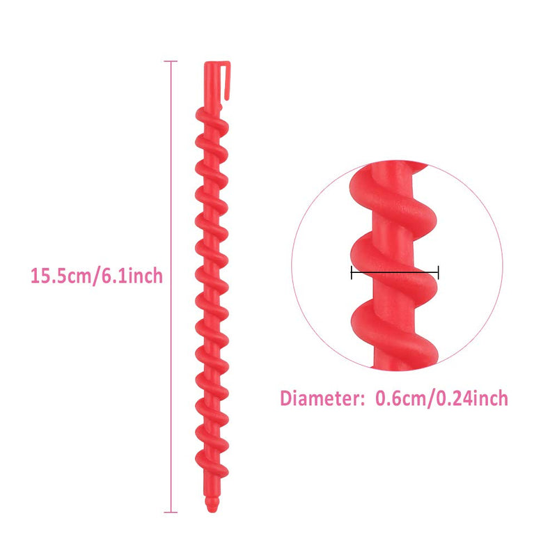 60Pcs Plastic Spiral Rollers Spiral Curlers Spiral Hair Rods Multicolored for Women Girls