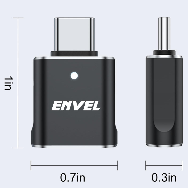 ENVEL USB to USB C Adapter, USB 3.0 5Gbps High Speed Data Transfer, OTG Converter Thunderbolt3 to USB Female Compatible with Apple iWatch iPhone 15 Pro Max iPad Air 4 5 Mini 6 (Black, USB C Male) Black