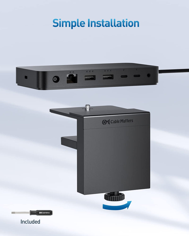 [Designed for Microsoft Surface] Cable Matters Desk Mount for Microsoft Surface Thunderbolt 4 Dock