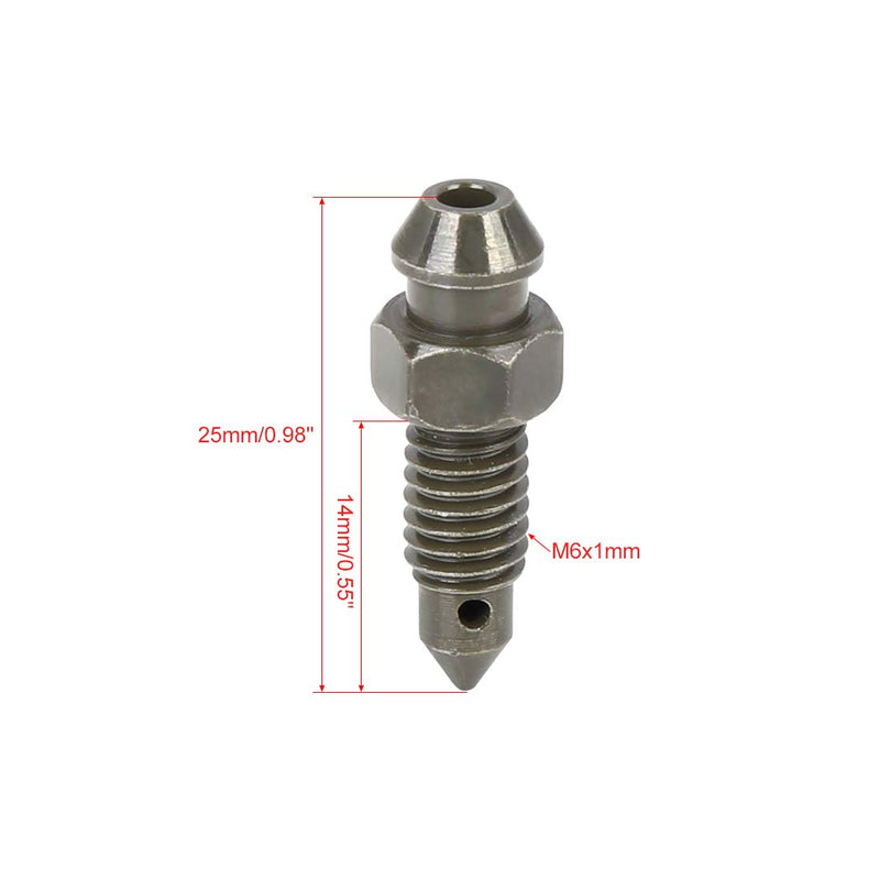 F FIERCE CYCLE 4Pcs M6x1mm Banjo Bolt Bleeder Screw with Cap for Motorcycle Brake Master Cylinder