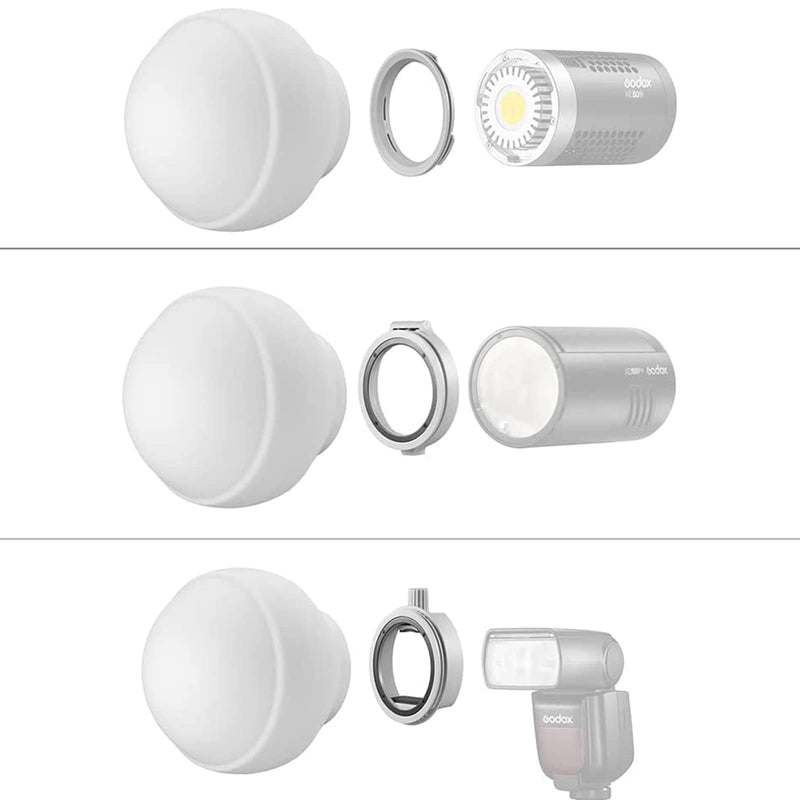 Godox ML-CD15 Diffusion Dome Kit - Flash Light Diffuser for Godox V1 V100 AD100PRO AD200Pro II V860III V850II TT685II TT685 TT600 TT560II TT520II ML30 ML30Bi ML60 ML60Bi AD300PRO AD400PRO