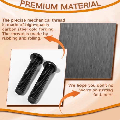 VAPKER 835Pcs Pan Head Machine Screws,M3 M3.5 M4 M5 Metric Phillips Drive Cross Fully Threaded Round Head Carbon Steel Black Oxide Bolts Nuts Washers Set