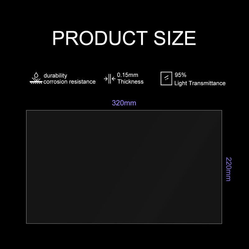 6PCS FEP Release Film for Anycubic Photon Mono M7/M7 Pro/M5/M5s/M5s Pro/Saturn 4 Ultra/Saturn 4/Saturn 3 Ultra/Saturn 3/Saturn 2/Saturn 8K/Creality Halot Mage 3D Printer 320 x 220mm 320*220mm