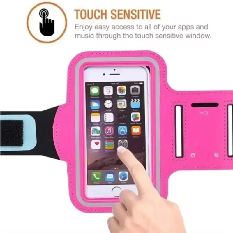 5.5inch Phone Armband Smartphone Key Holder for iPhone Sports Outdoor Arm Bag Gym Running Phone Bag Arm Band Case for Samsung (Black) black