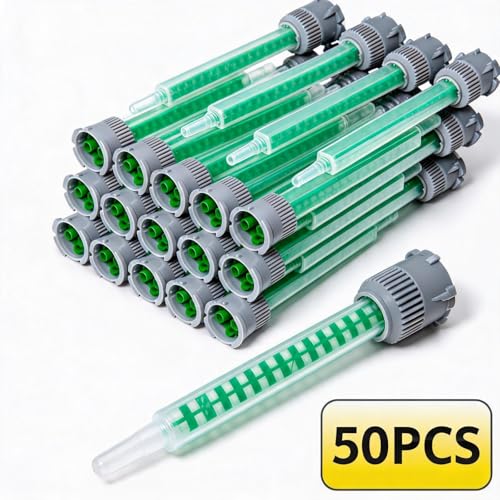 50 Pack 3.6 Inch Static Mixer Nozzles for 50ml AB Glue Cartridges, 16-Element Epoxy Mixing Tips Compatible with 3M DP100, Panel Adhesive, J-B Weld & Loctite Resin Adhesive 3.6" (50Pcs)