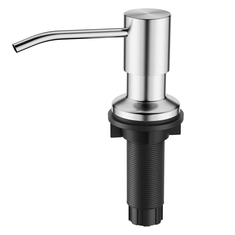 FORIOUS Brushed Nickel Soap Dispenser for Kitchen Sink with 500ML/18OZ Bottle, Lotion Dispenser Built in Refill from The Top for Countertop Sink Stainless Steel
