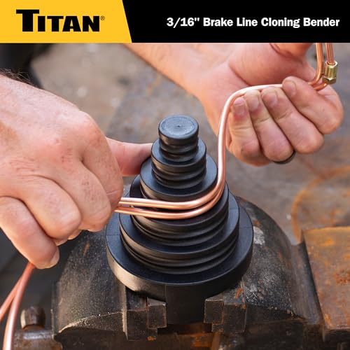 Titan 51786 3/16-Inch Brake Line Cloning Bender, Vise-mounted 180-Degree Brake Line Shaping Tool for Nickel, Copper, & Steel Tubing