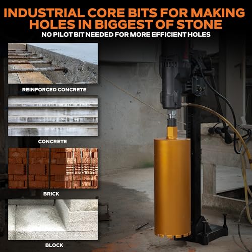 KSEIBI 619035 Wet Drill Core Bits 1-3/8" for Concrete, Marble, Granite, Brick, and Hard Masonry 13" Drilling Depth, 10mm Segment Height 5/8"-11 Arbor, Wet Only Hole Saw 1-3/8" (35MM) Wet Core Bit