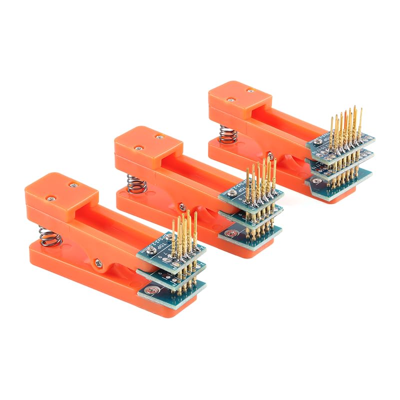 2Pcs 2.54mm Single Row 5Pin Test Clip Module Board Program Burning Clip 5 Pin PCB Burning Fixture Programmer Burning Clip with Dupont Wire