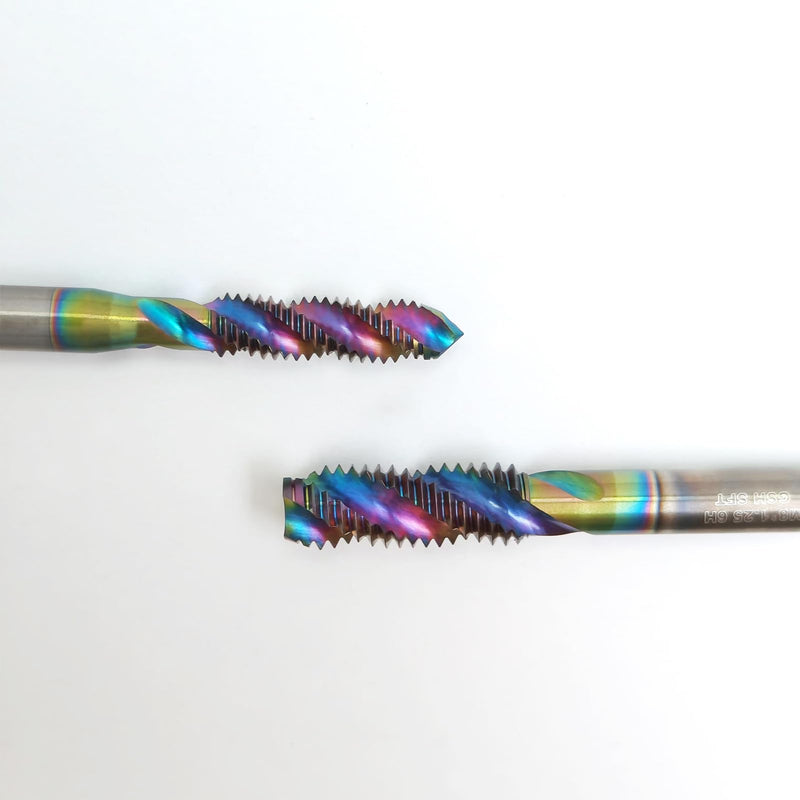 Tools DLC Coating Spiral Flute Taps High Speed Steel (HSS) 3 Flutes Machine Screw Tap Set Metric M2 M2.5 M3 M4 M5 M6 M8 M10 M12 Thread Tapping Tool 9cps M2 M2.5 M3 M4 M5 M6 M8 M10 M12 Set 9PC