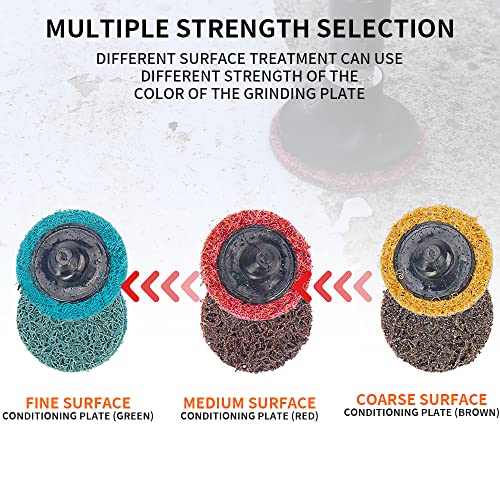 68Pcs 1 inch Quick Change Sanding Discs Set Fine Medium Coarse Grit Surface Conditioning Discs R Type Quick Change Disc with 1/4'' Shank Disc Pad Holder for Die Grinder Attachments