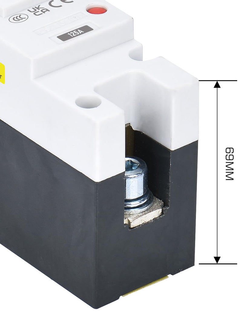 DIHOOL 125 Amp DC Breaker, Battery Disconnect Switch 500V, Thermal Magnetic Trip for Solar, Main Power, UPS 125a