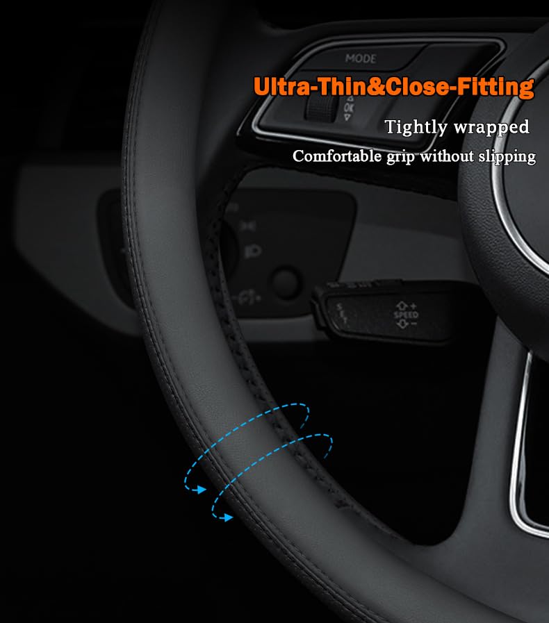 Steering Wheel Cover for Lexus RX350 RX NX200T NX 350 NX300 NX350 ES ES350 IS250 IS350 IS300 RX450h IS460 300 LX LS UX F Sport Car Accessories, 2026 Black Leather 14.5-15 inch