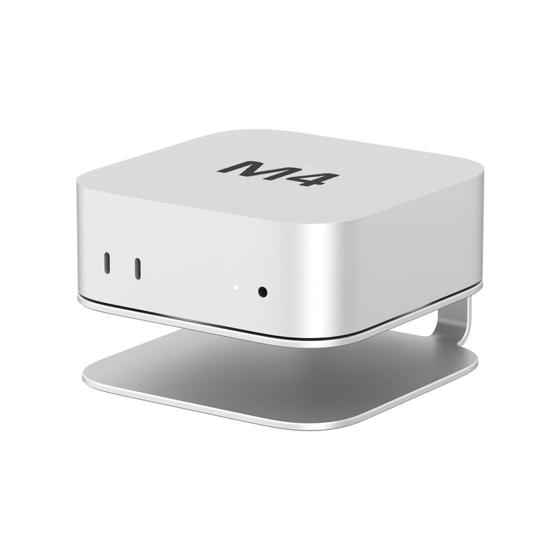 Mac mini M4 Dock Stand, Aluminum Desktop Stand Mount for New Mac mini M4 and M4 Pro, Improved Cooling, Easy Power Button Access & Desk Organization – Essential Mac mini M4 Accessories