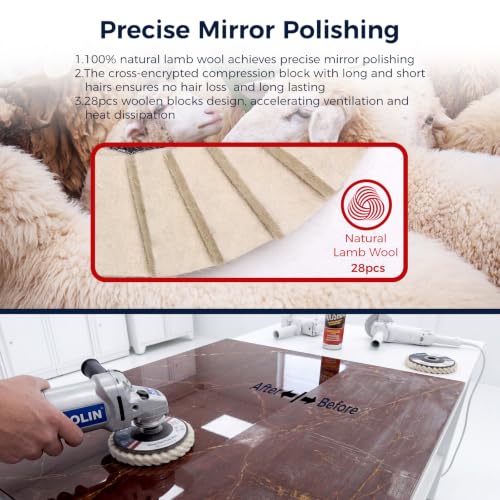 5" Wool Felt Flap Polishing Disc for Angle Grinder T27-6pcs 5in 6.0