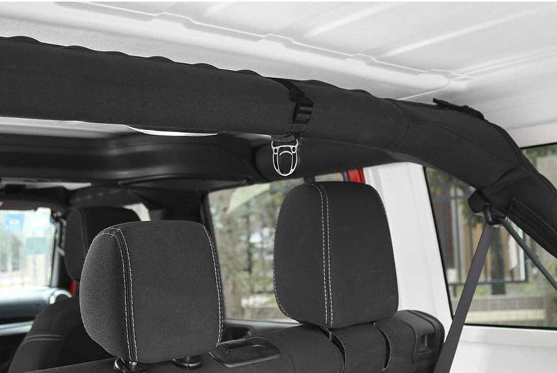 YOCTM Roll Bar Coat Hanger Clothes Hook Compatible with Jeep Wrangler JL JT TJ JK JLU Sports Sahara Freedom Rubicon X & Unlimited 1997-2025 Black Interior Parts Accessories (Pack of 2) (Black)