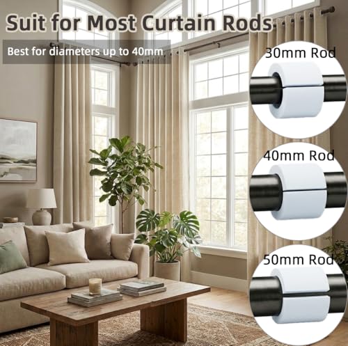 16Pcs Curtain Spacers for Grommet Drapes with 1 Soft Tape Measure - 50mm 16