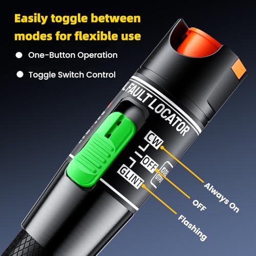 Visual Fault Locator,Fiber Optic Cable Tester Meter, Cable Test Equipment Suitable with 2.5 mm Universal Connector FC Male to LC Female Adapter for CATV Telecommunications