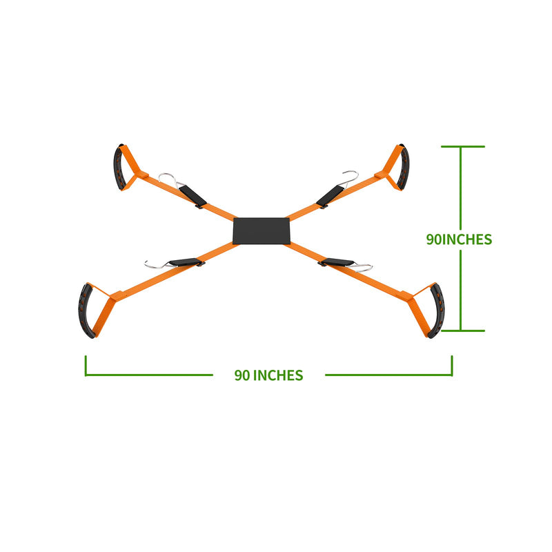 Potted Plant Mover，Plant Lifting Straps for Garden Flower Pots, Planters，Rocks, Trees，Easily Lift and Move Heavy Items Up to 250 Pounds, Large Size,Orange，Patent Pending