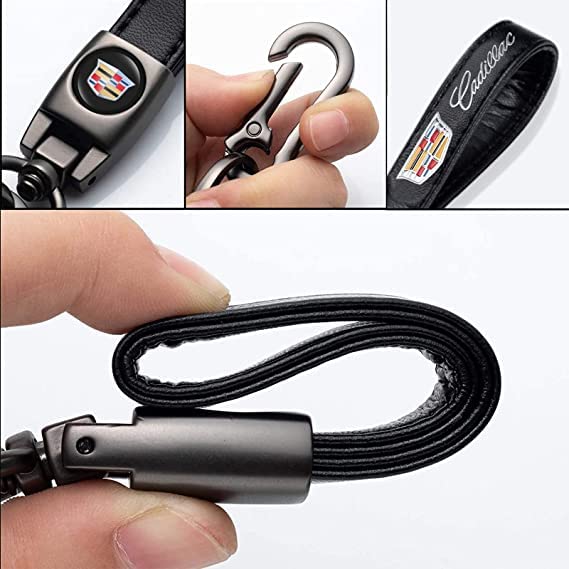 Genuine Leather Car Keychain Keyring Keychain Accessories Family Present(Black) Black-04