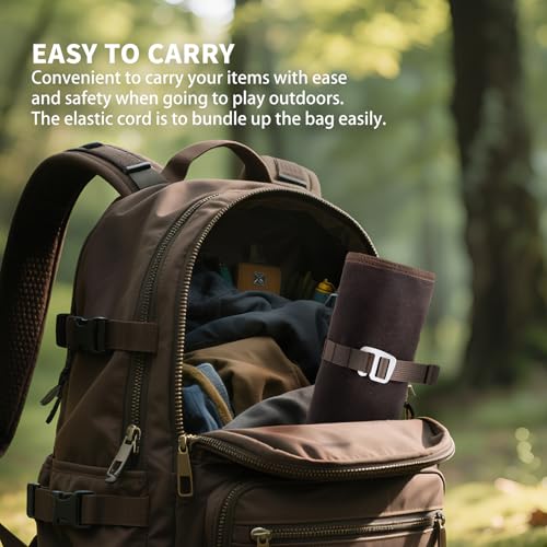 Tool Roll Bag Organizer, Waxed Canvas Small Tool Roll, Rolls Up Pencil Case