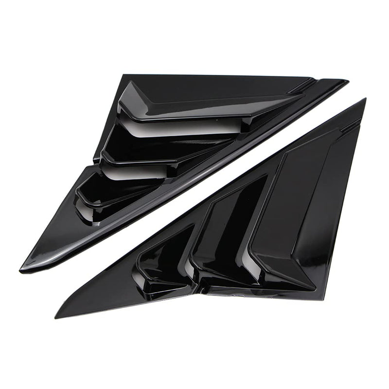 Rear Side Window Louvers for Honda Civic Type R, Hatchback 2016 2017 2018 2019 2020 2021 10th Gen ABS Scoop Shade Cover Air Vent Blinds Racing Style Shutter in Glossy Black Hatchback Model