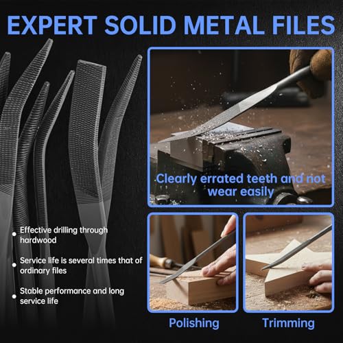 6PCS Dual Ended Riffler Rasp Set, Bearing Steel with Storage Pouch