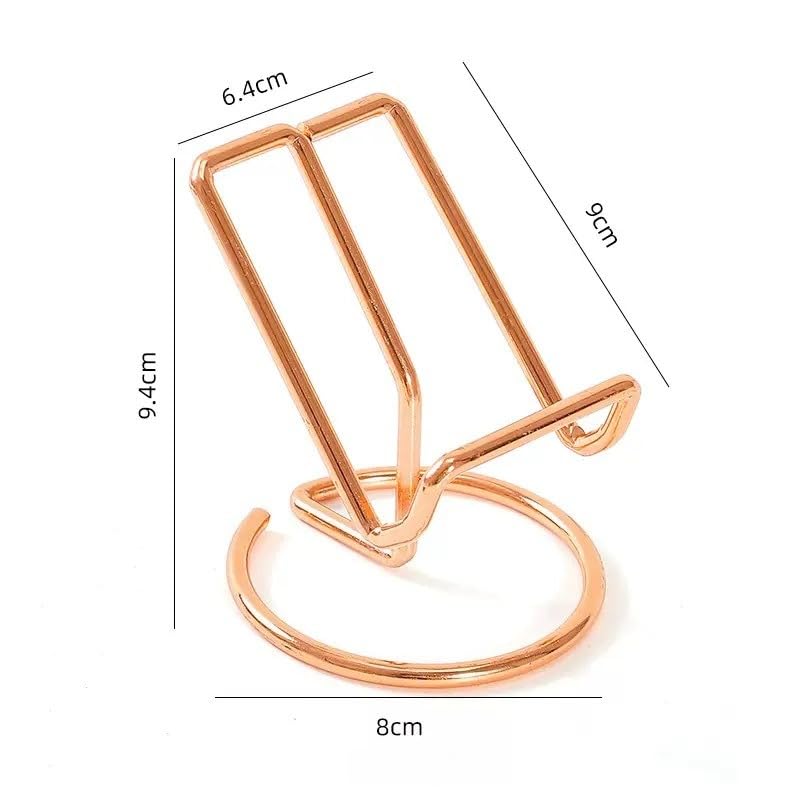 Portable, Adjustable Tablet Stand Base; Metal Reclining Desktop Phone Holder; Ideal for Bedroom Desks (Rose Gold) rose gold