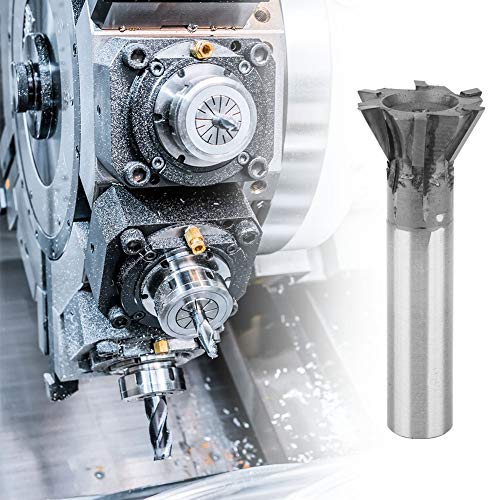 Dovetail Milling Cutter, 60 Degree 6 Flute Slot Cutting Tool for CNC Milling Carbide Straight Shank 40mm Cutting Diameter 20mm Shank 1 Piece