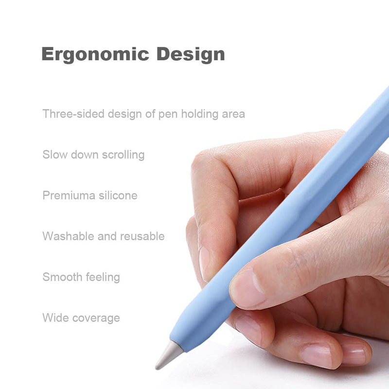 YINVA Case, Grip, Accessories Holder for Apple Pencil 1st Generation, Cover Sleeve with Protective Nib Cover for iPad Pencil(Blue) Blue For 1st Gen
