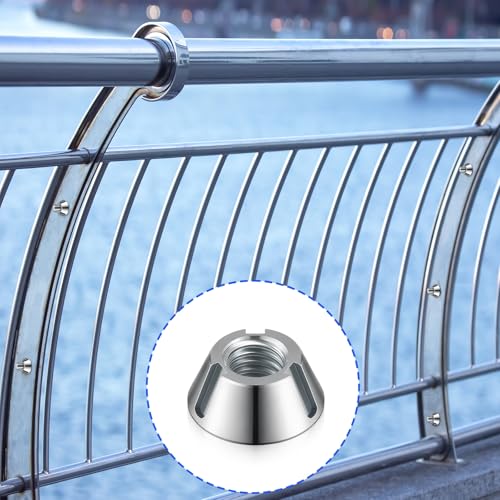 20 Pcs Tri-Groove Tamper Proof Security Nuts, T Groove, Zamak 5 Zinc, 1/4"-20, Three-Slot Safety Nuts, Tapered Three-pronged Drive, Anti-Theft