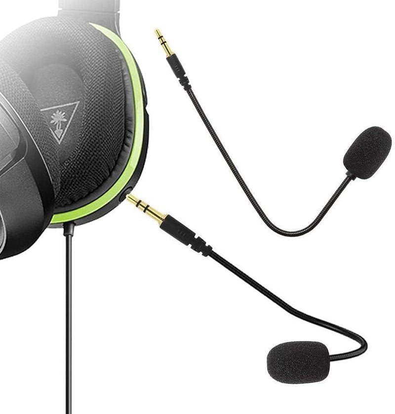 Headset Microphone, 3.5mm Plug, Adjustable 360 Degrees Bendable Jack, Black, for Gaming Headsets, Mic Headsets Accessories
