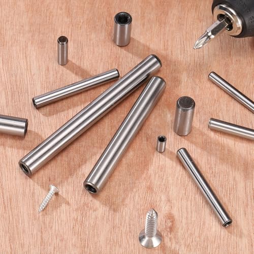 uxcell 36pcs M3, M4, M6 Internal Thread Dowel Pin 12 Sizes Chamfering Flat Carbon Steel Cylindrical Pin Bed Bookshelf Metal Devices Industrial Pins Kit M5*10-M10*100 36