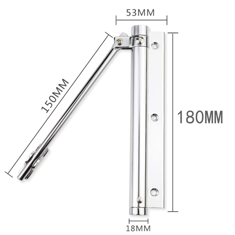  [AUSTRALIA] - ZENG 2-Pack Adjustable Spring Door Closer - 304 Stainless Steel Surface Mounted Automatic Closer for Residential/Commercial Doors (20-40kg, 175° Max, Silver)