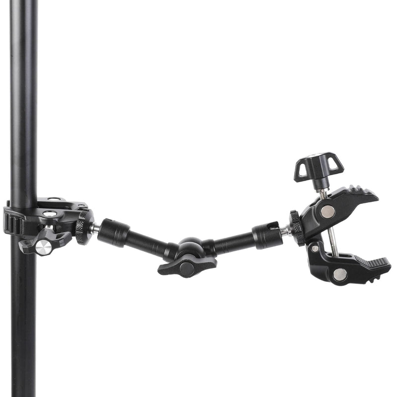 PellKing Magic Arm Clamp Kit, 7‘’ Camera Mount Articulating Friction Arm w 2 Pcs Super Clamp, w 1/4"-20 Screw and Thread Hole, for Umbrella,Camera, Light, Monitor, Webcam or Action Camera 2kg