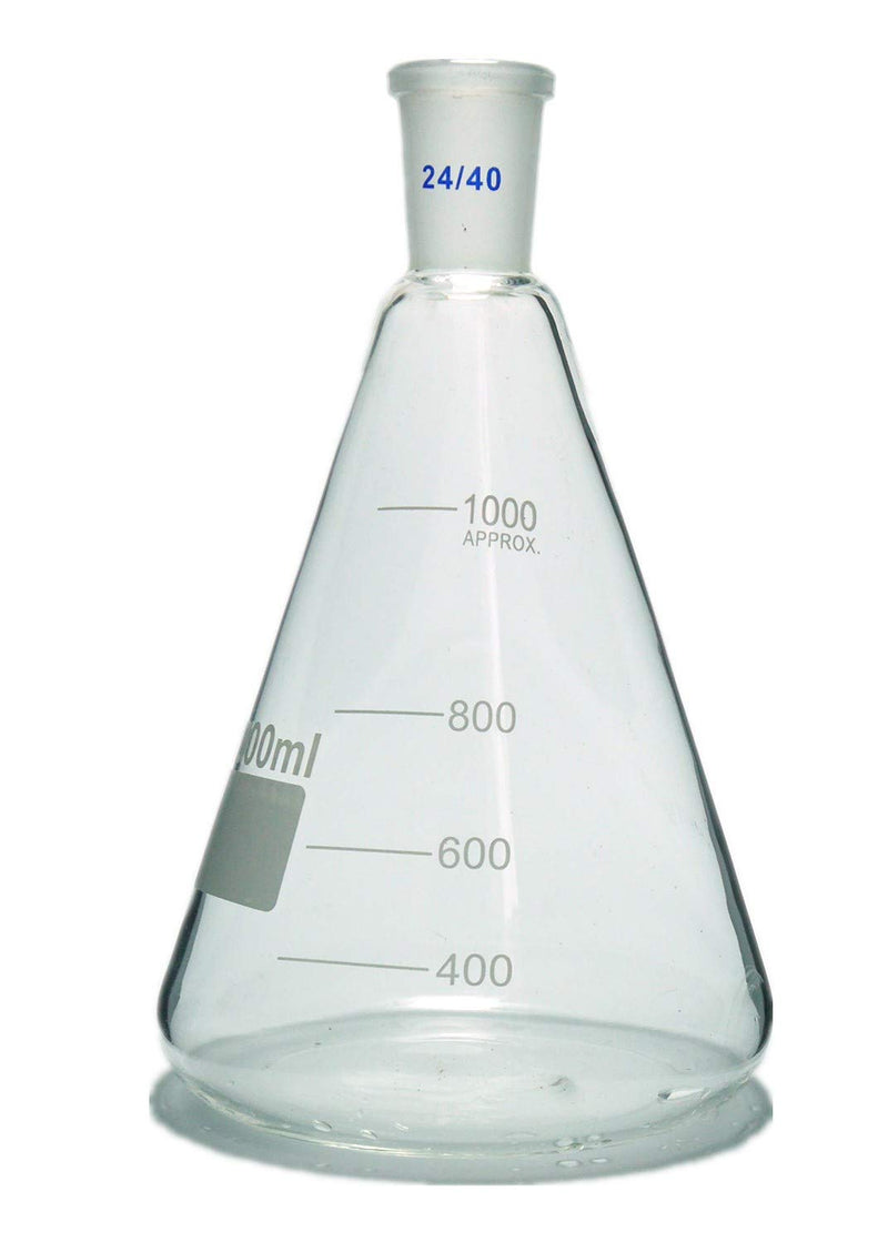 1000ml,Glass Suction Filter Kit,350ml 24/40 Buchner Funnel & 1L Erlenmeyer Flask