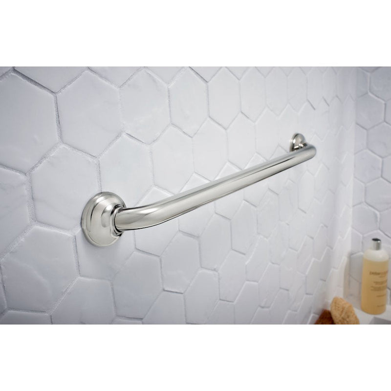 Delta Traditional (1-Pack) 24' Shower Grab Bar Seniors ADA Compliant Bright Stainless Steel Bathroom Safety Handle for Shower, Tub | Wall Mounted 450 lb Capacity Balance Assist, Grip DF59824-BS 24 Inch