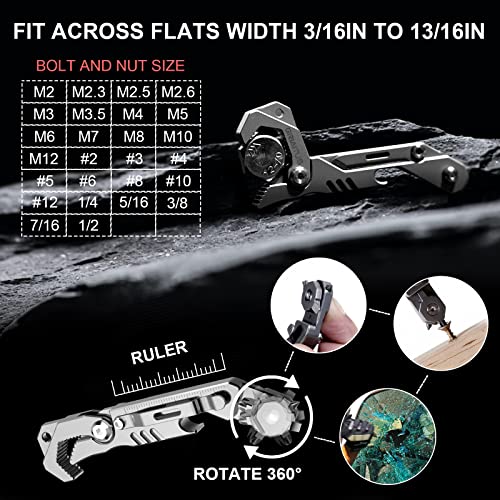 EDC Multitool 7 in 1 with knife, Wrench, Folding Knife, Screwdriver Bright Silver