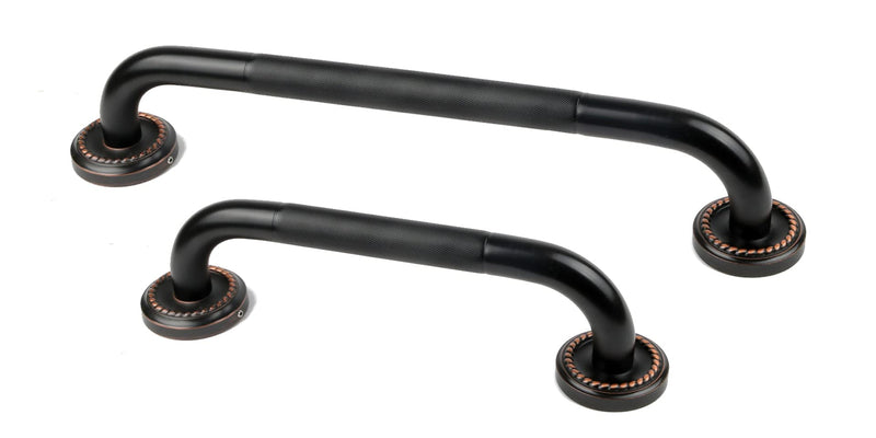 12 Inch Anti Slip Bronze Shower Grab Bar Oil Rubbed Black,ZUEXT Antique Brass Bathroom Grab Bar, Knurled Bathroom Balance Bar,Safety Hand Rail Support Handicap Elderly Injury Senior Assist Bath Handle 12IN-1P