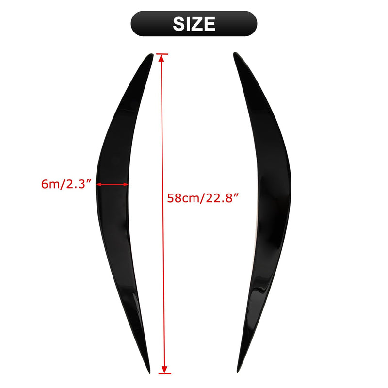 Glossy Black Q50 Eyelid, PSLER Headlight Eyelids Headlight Eyebrows Trim Front Headlight Cover Eyebrow Decoration Front Lamps Sticker Compatible with Infiniti Q50 2014 2015 2016 2017 2018 2019-2024