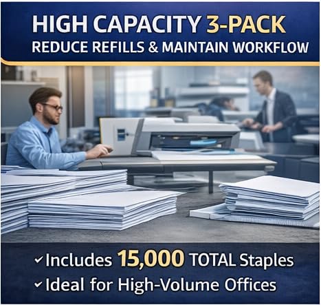 3-Pack 2400 Staples Replacement for Toshiba 2400 Staple 15,000 Pcs